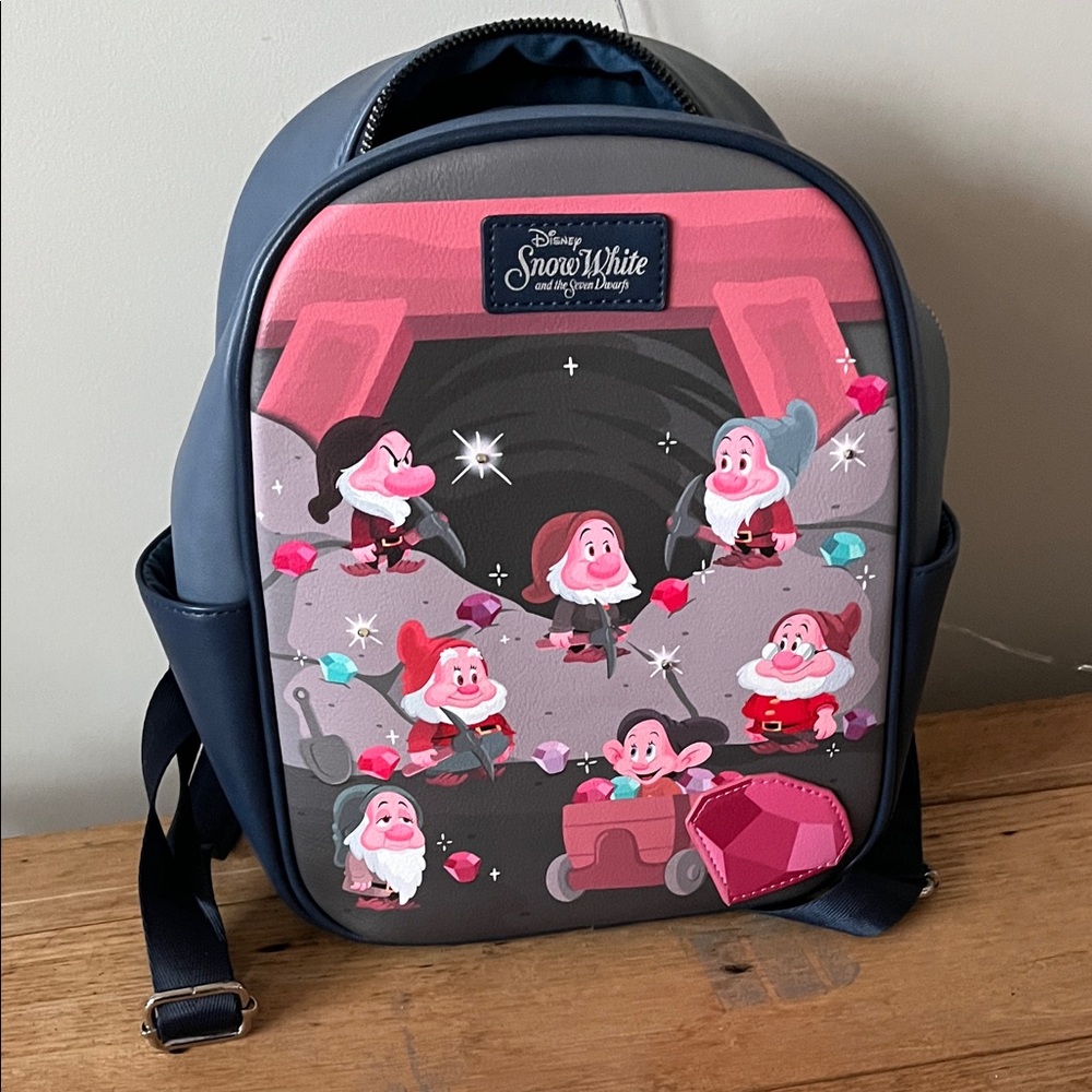 Snow White Seven Dwarfs Navy and Pink Mini Backpack